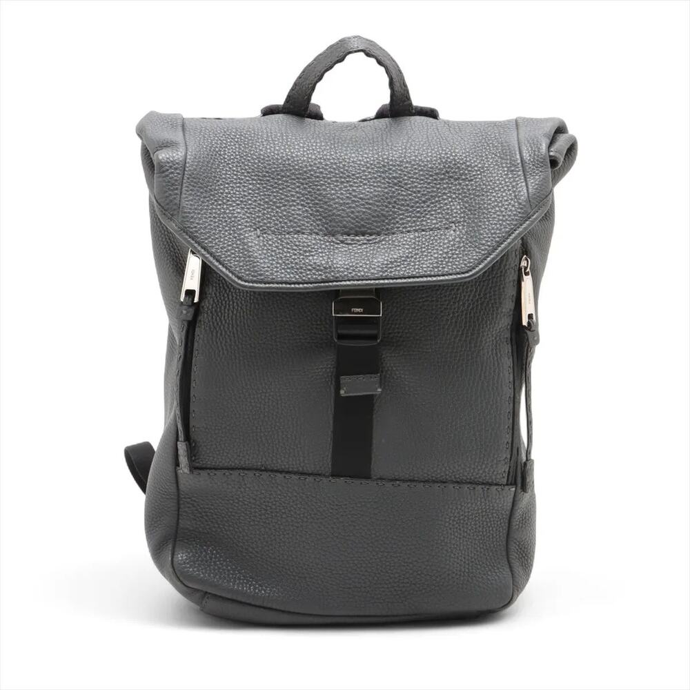 Fendi Selleria Leather Backpack Gray 7VZ011